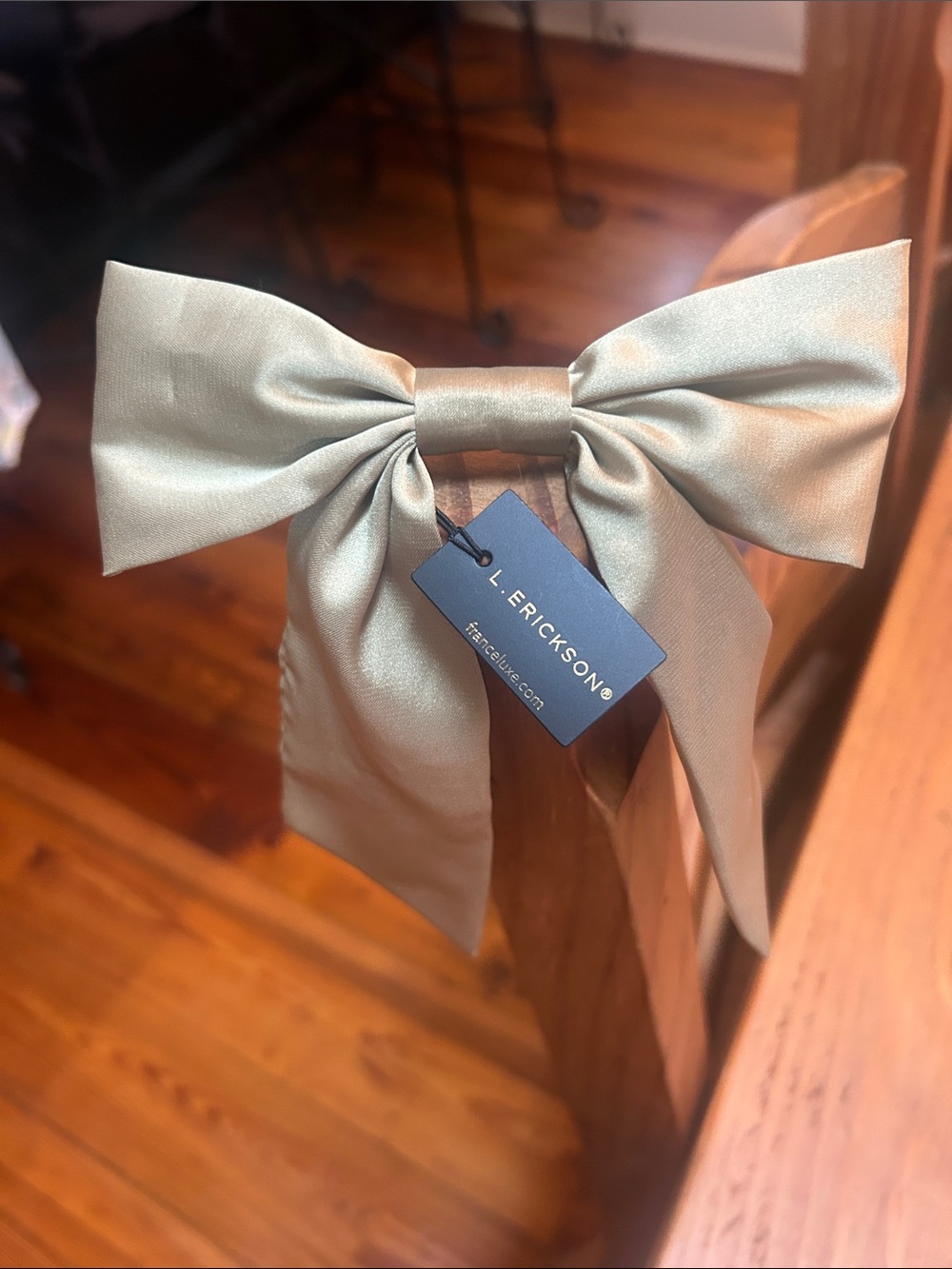L. Erickson Satin Hair Bow Clip - Sage